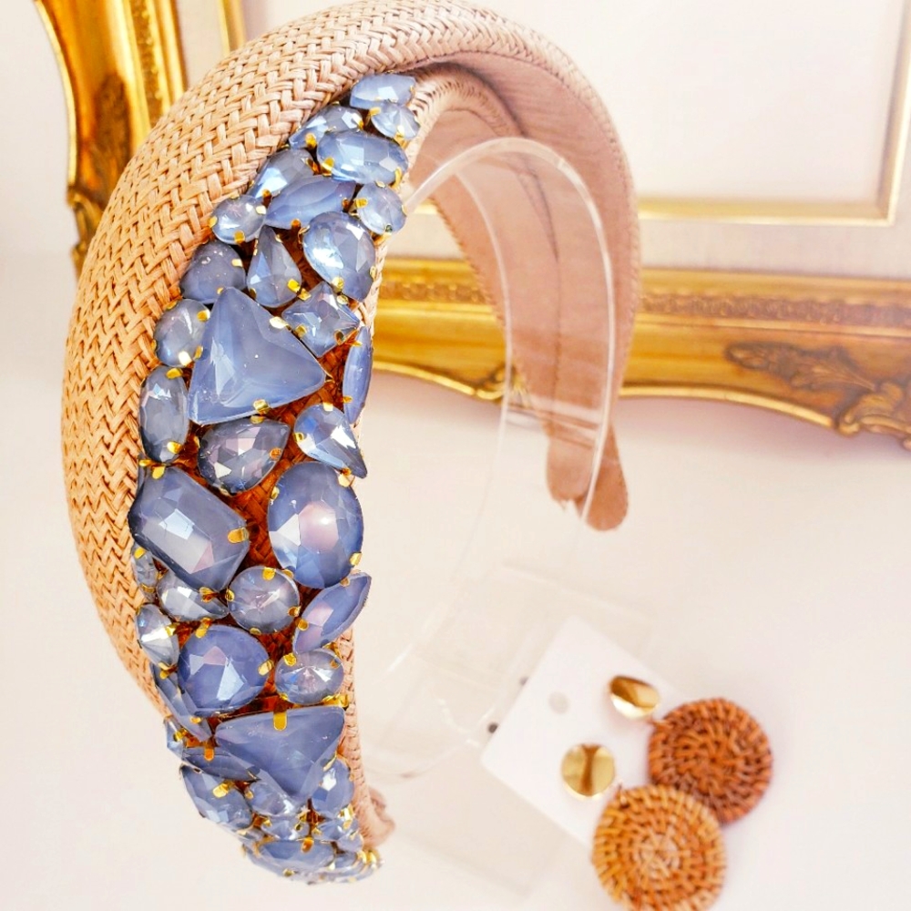 Rhinestones Braided headband with free earrings